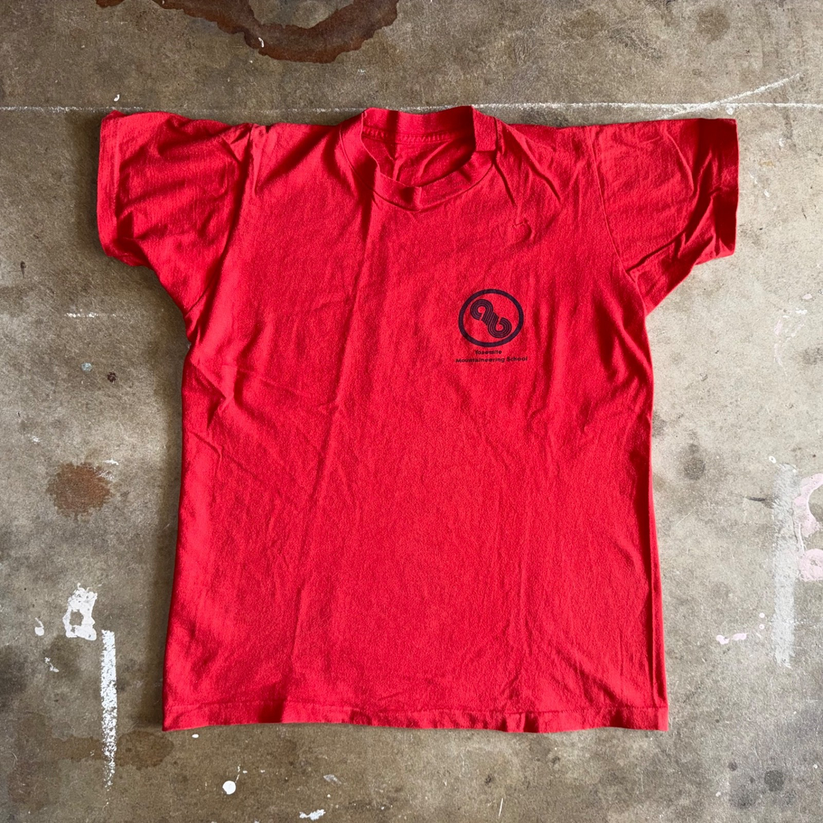 70s VINTAGE YOSEMITE MOUNTAINEERING SCHOOL RINGER T-SHIRT SZ M 