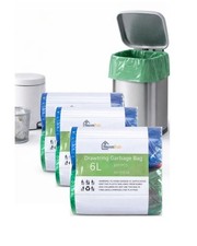 300  x 6L Bin Bags, Recycling Bags, Caddy Bin Liners, Office,Room,Red DrawString