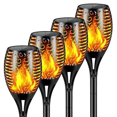 Large Solar Torch Lights Flickering Flames Torches 43'' Height (4)