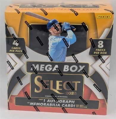 Factory Sealed Mega Box 2025 Panini Select MLB Baseball Cards