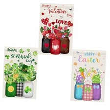 3 Pack 12" x 18" Happy Valentines Garden Flag St Patricks Day Easter Garden