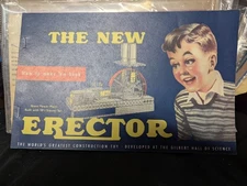 C1948 10 1/2  A.C. GILBERT ERECTOR SET DARK BLUE BOY MANUAL DESIRED BACK COVER
