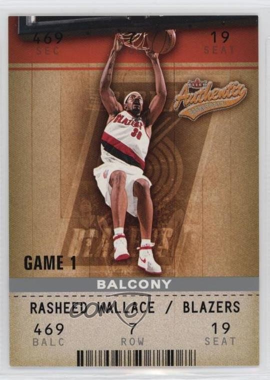 2002-03 Fleer Authentix Balcony 133/250 Rasheed Wallace #13 2b6