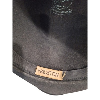 Vintage Halston 100% Wool Hat Black made USA | eBay display picture 2