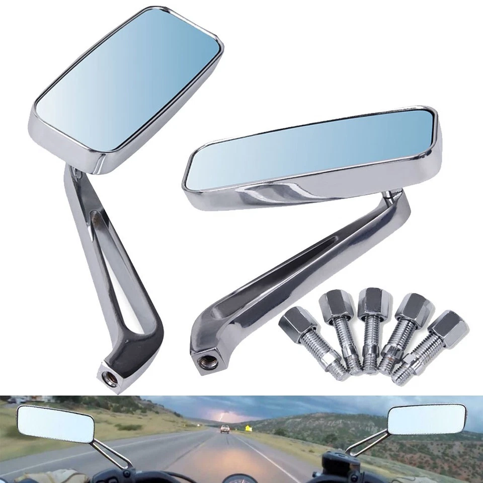 Espejos retrovisores laterales cromados para motocicleta Honda Suzuki Yamaha Vstrom650 Harley Foto 3 de 4