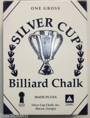 Silver Cup Billiard Chalk - One Dozen/Box of 12- Pool Cue Tip Chalk - 22 Choices