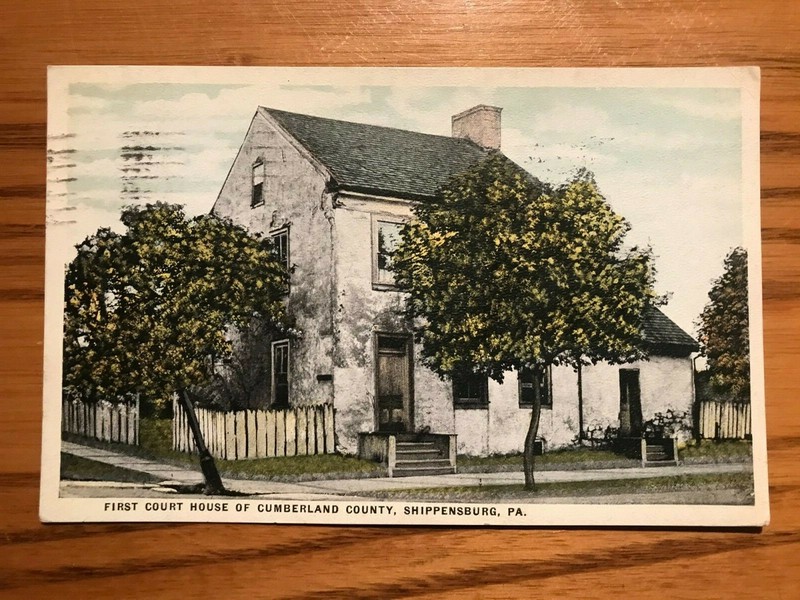 1927 Posted Postcard - First Court House Of Cumberland County, Shippensburg, PA.