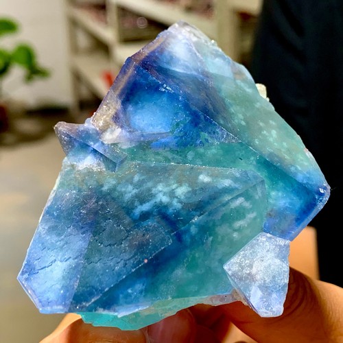 198 g natürliches blaues Fluorit Quarz Kristall Mineral Probe - Bild 5 von 20