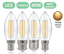 Image of E14 E27 Screw In B22 Bayonet LED Candle Light Bulbs Energy Saver Warm Cool White