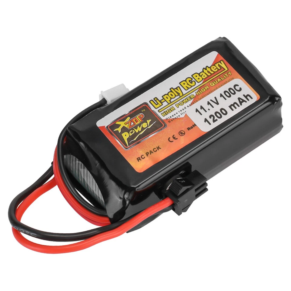 11,1V 1200mAh 100C 3S Akku SM 2PIN Stecker LiPo Batterie für RC Auto Flugzeug - Bild 3 von 4