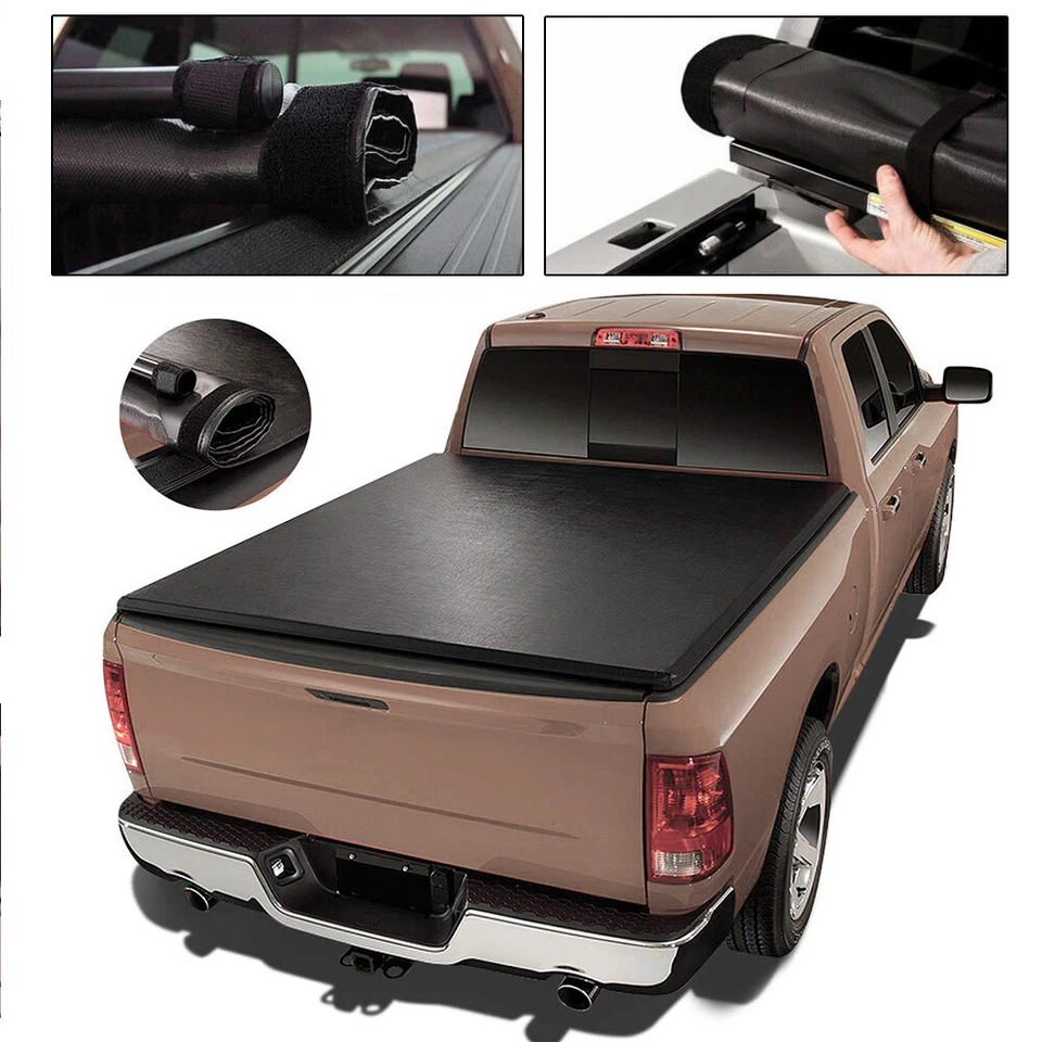 Soft Roll Up Tonneau Cover For 94-02 Dodge Ram 1500/2500 Truck 6.5FT Short Bed Foto 4 de 4