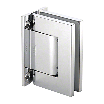 Brite Chrome Oil Dynamic Full Back Plate Wall-to-Glass Hinge - Hold Open - Picture 2 of 2