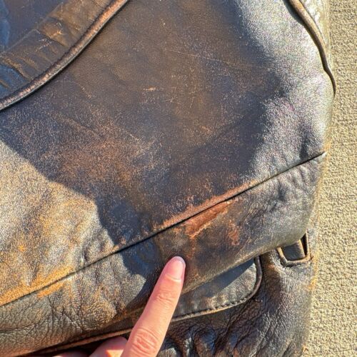 Avirex Brown Leather Stars Stripes Forever Flight Jacket Type A-2 Italy Size XL - Picture 7 of 16