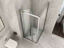 Box Doccia Angolare 2 Lati Vetro Opaco Anticalcare Temperato 6 MM 1 Porta Soffie