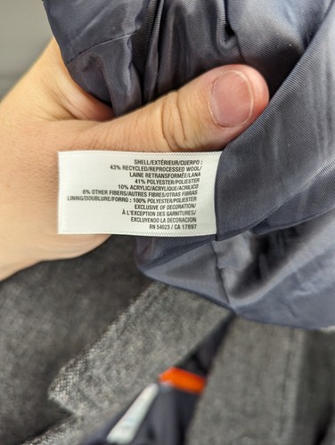 Old Navy Boys Size 5T Wool Blend Blazer Dark Gray With Blue Patches Back Vent - Picture 5 of 6