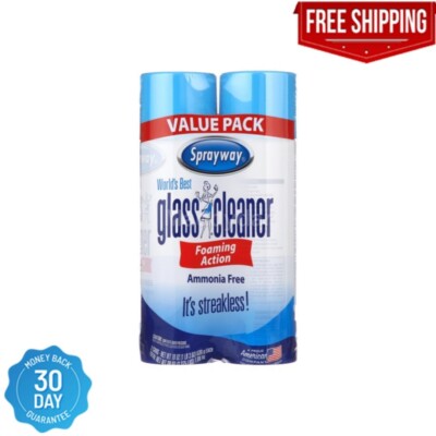 2 PACK Sprayway World's Best Glass Cleaner, Value Pack, 19 OZ