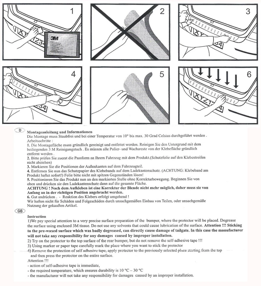 Protector de borde de carga de acero inoxidable para Volvo XC70 I Cross Country facelift 9.2004-8.2007 - Imagen 2 de 2
