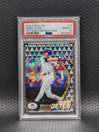 1998 Topps Tek Derek Jeter DIFFRACTOR PSA 10 GEM MINT *POP 1* Pattern 5