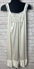 Lorraine Vintage Nightgown Ivory Pink Lingerie Lounge Size Small