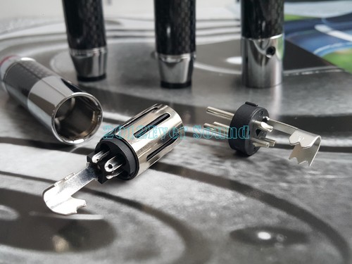 4x Cavo Connettore XLR Spina Rodio Fibra di Carbonio Maschio Femmina HiFi - Foto 8 di 8