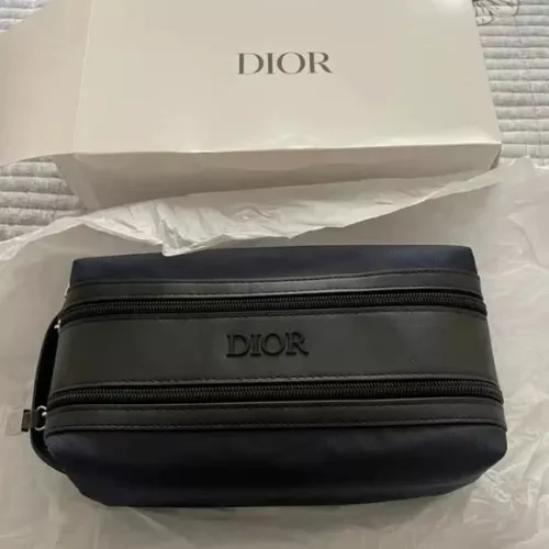 Dior Navy & Black Toiletry Bag Drop Kit Pouch Travel case, Dual Zipper, NEW
