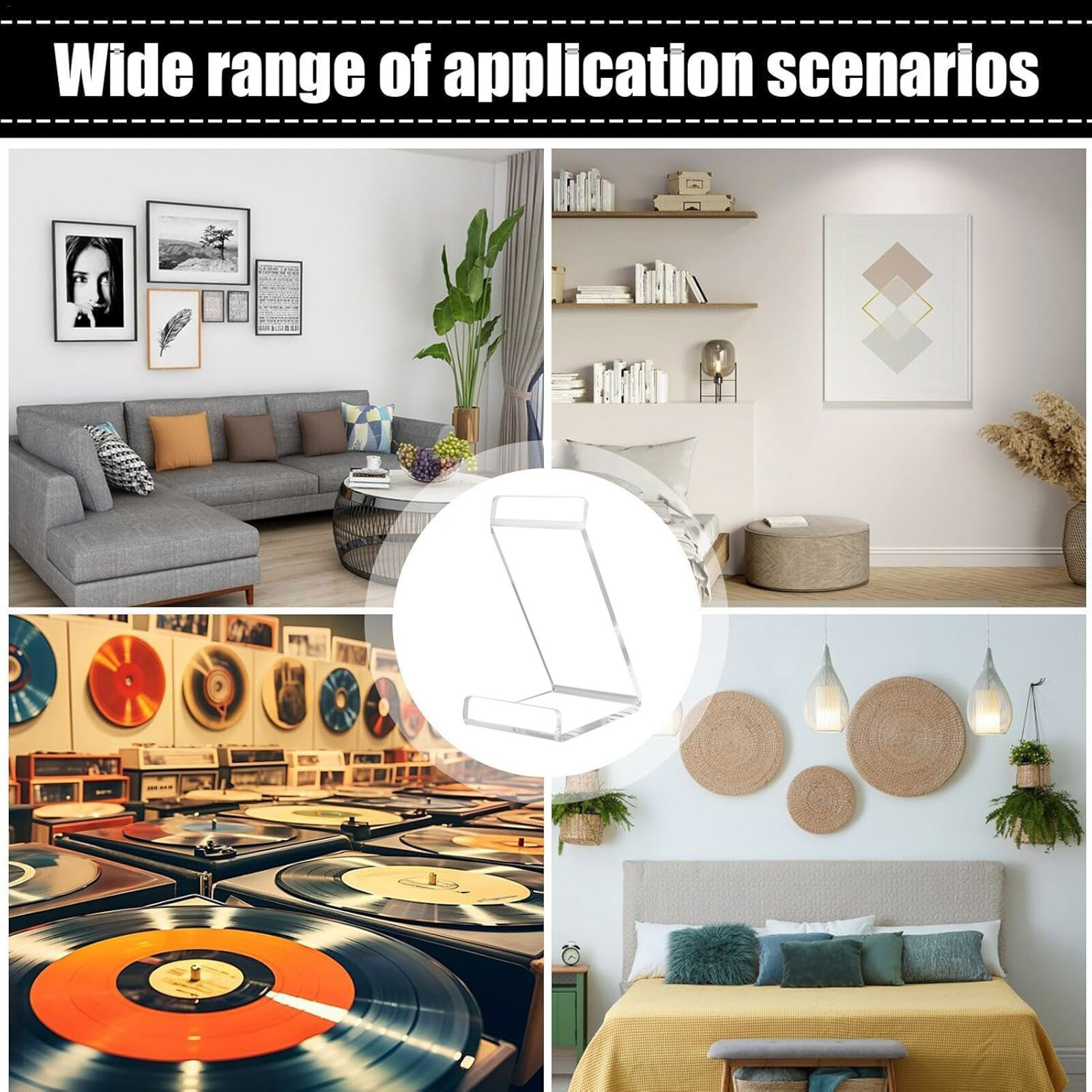 Black Vinyl Record Display Rack   Desktop Album Display Rack  1 LP Album Cover