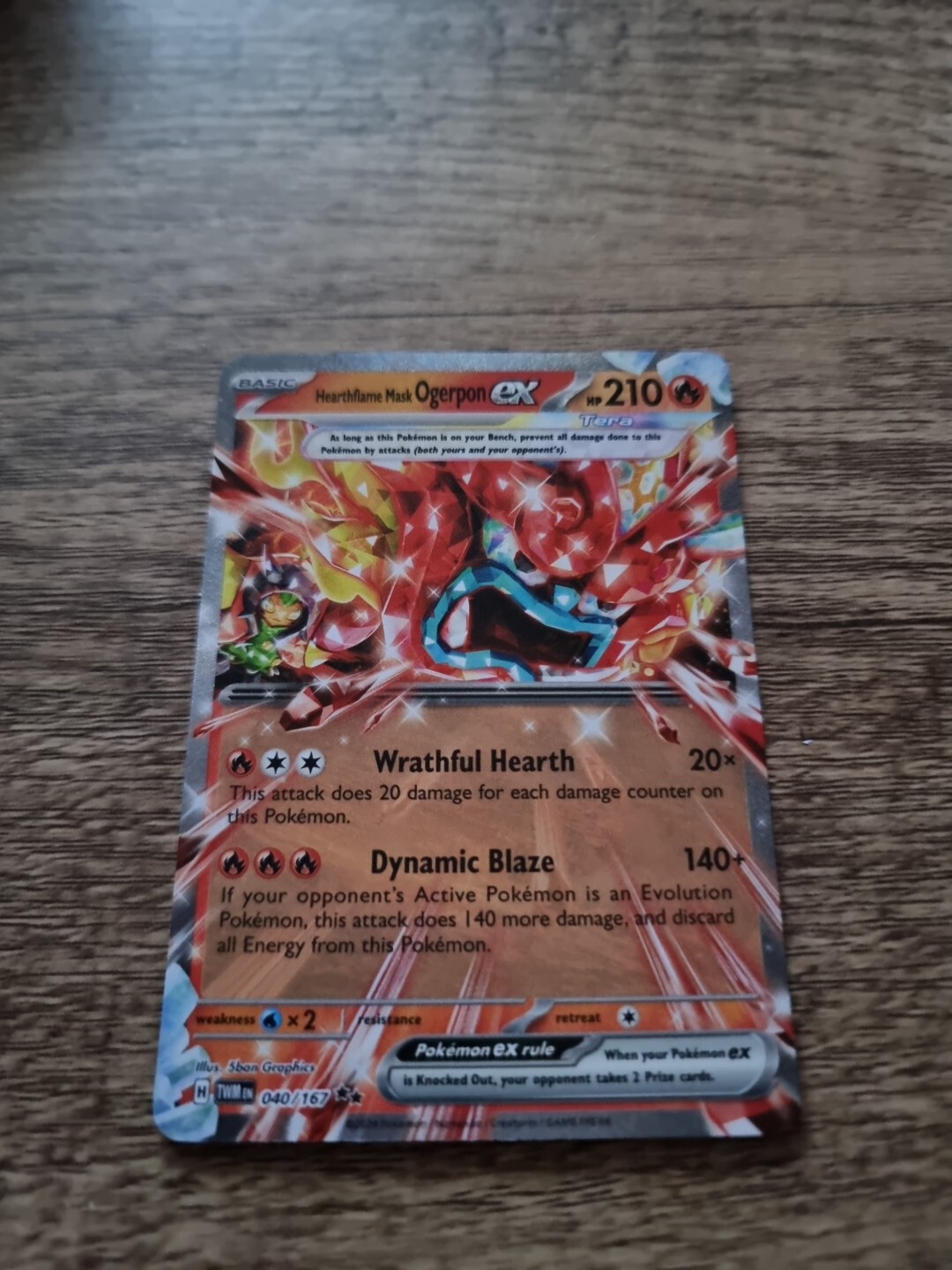 Hearthflame Mask OGERPON ex 40/167 DOUBLE RARE-TWILIGHT MASQUERADE POKEMON-MINT