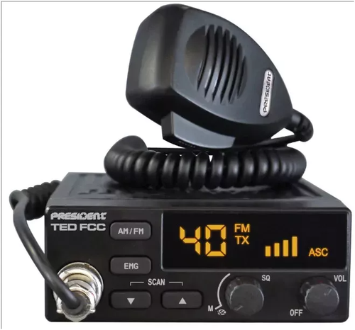 President Ted FCC 40 Channel AM/FM 12V CB Radio + K30 35" Mag Mount CB Antenna - Picture 2 of 3