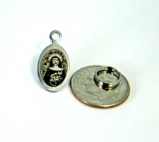 Saint Gertrude patron saint of cats stainless steel small oval cat collar charm