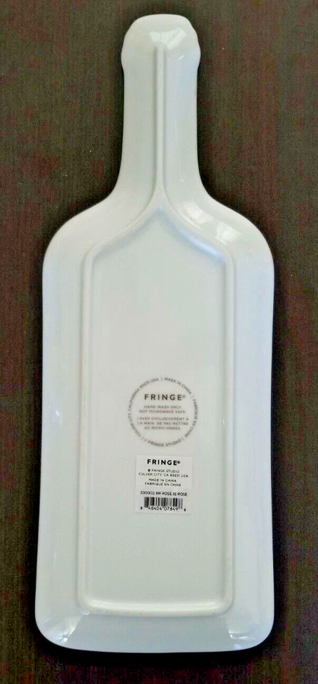 FRINGE STUDIO A Rose' Is A Rose' Wine Bottle Shape Serving Tray 14" x 5" - NEW - Image 4 of 4