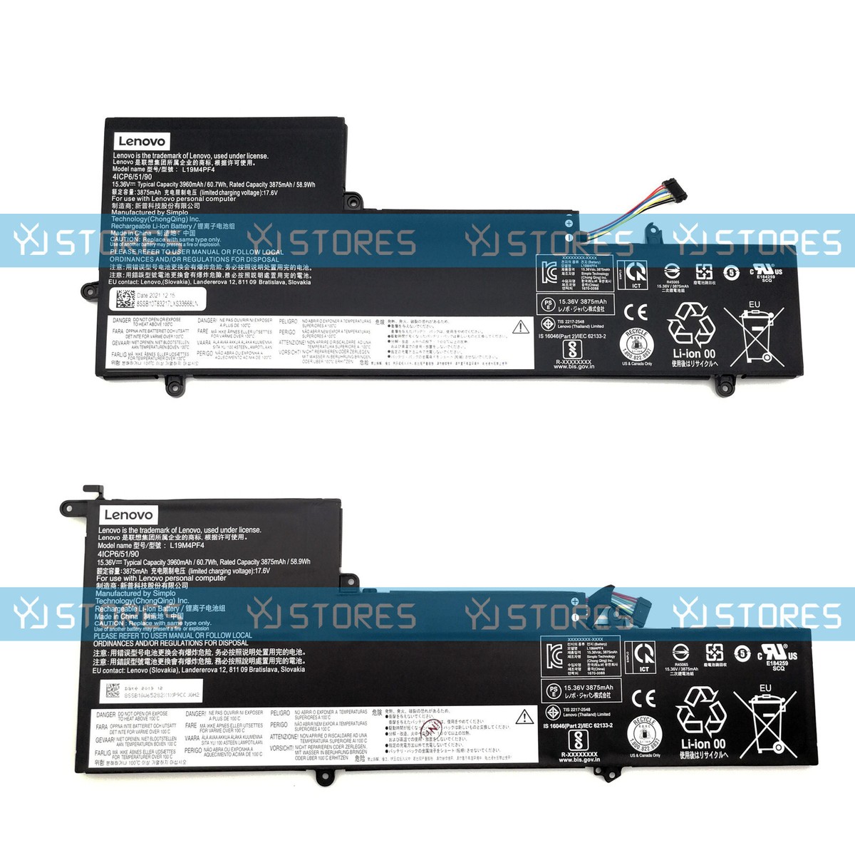 For Bamikiジャンク]Lenovo Yoga Slim 760 Genuine L19M4PF4 L19D4PF4 Battery for Lenovo Yoga Slim 7