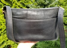Vtg COACH #6000 Navy Leather "Chelsea Zip" Crossbody Bag - Rehabbed Made in USA