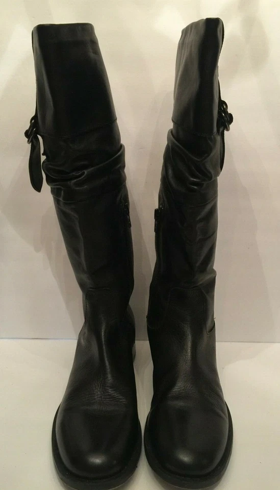 Botas de montar Lumiani para mujer con puño talla 35M cuero negro holgadas hasta la rodilla Italia Foto 3 de 4