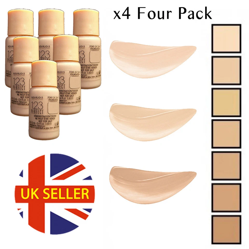4x Bourjois Foundation 123 Perfect, Light Vanilla, Makeup 40ml Total Foundations