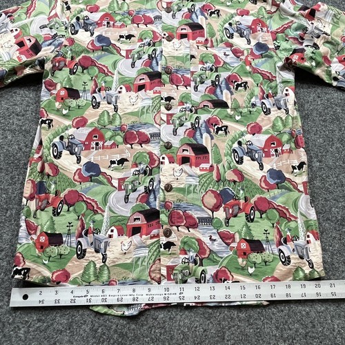 Vintage Smith Hawken Shirt Mens Size Medium Barn Farm Cow Tractor Graphic Print - Picture 6 of 11
