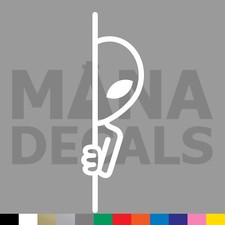 Alien Peeking Vinyl Die Cut Decal Sticker - Ufo Et Extraterrestrial Gray Peek