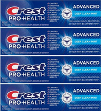 Lot of 4- Crest Pro-Health Advanced Deep Clean Mint Toothpaste 5.1oz EXP 11/26 1.00 per gallon