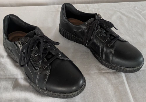 Oxford Clarks Collection donna taglia 8M in pelle nera stringata con cerniera laterale