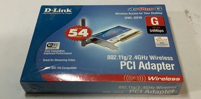 D-Link AirPlus G DWL-G510 802.11g/2.4GHz 54Mbps Wireless PCI Adapter Card ''I4A''