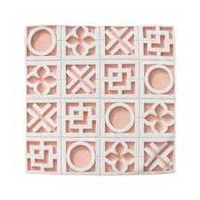 Geometric Tile Microfiber Duvet Cover   Blush  White Modern Pattern