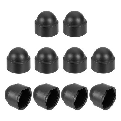 10Pcs Nut Protection Cap M12x19x23mm Plastic Hex Screw Protection Cap Black