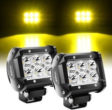 Nilight 4 Inch LED Light Pods Yellow Spot Beam Driving Fog Lights 2PCS 18W Off R