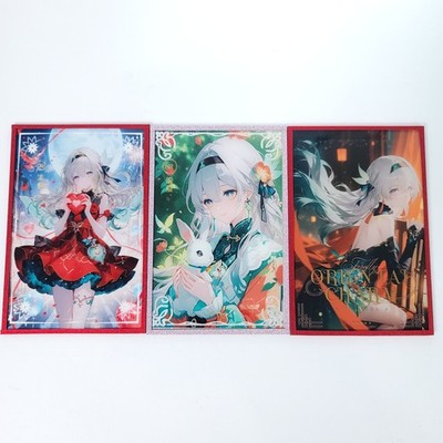 Firefly Bunny Red Charm Anime Waifu Art Oversized Board A6 Lot of 3
