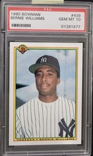 1990 BOWMAN #439 BERNIE WILLIAMS ROOKIE RC PSA 10 ROOKIE CARD YANKEES. rookie card picture
