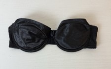 Victoria's Secret Black Strapless Second Skin Satin 34A Bra Vintage