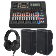Yamaha MGX12V B 18-Ch Digital Mixer w/ 2x DBR15 1000W Speakers  HPH-MT5