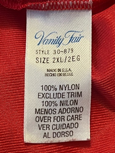 Camisón vintage tocador rojo satinado cuello en V ribete de encaje para mujer talla 2XL EE. UU. años 80 90 - Imagen 13 de 13