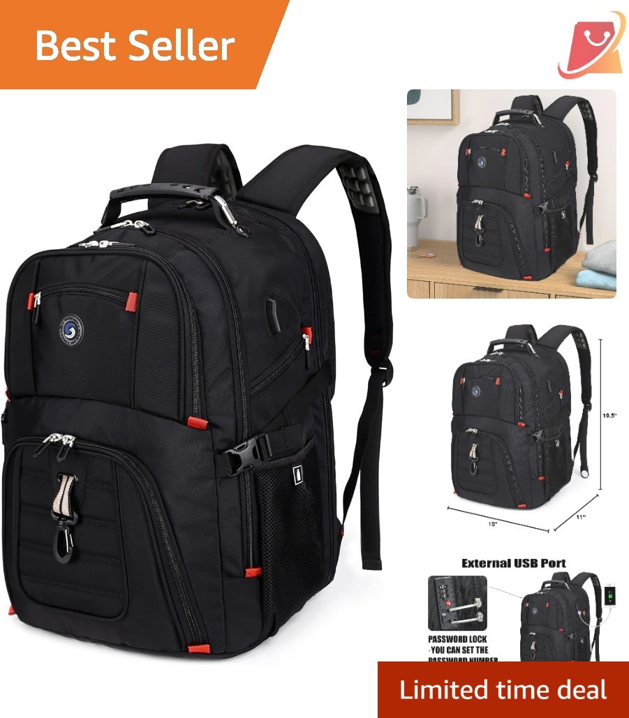 Waterproof 50L Travel Backpack with USB Charging Port for Men & Women Laptop Carry-On-image