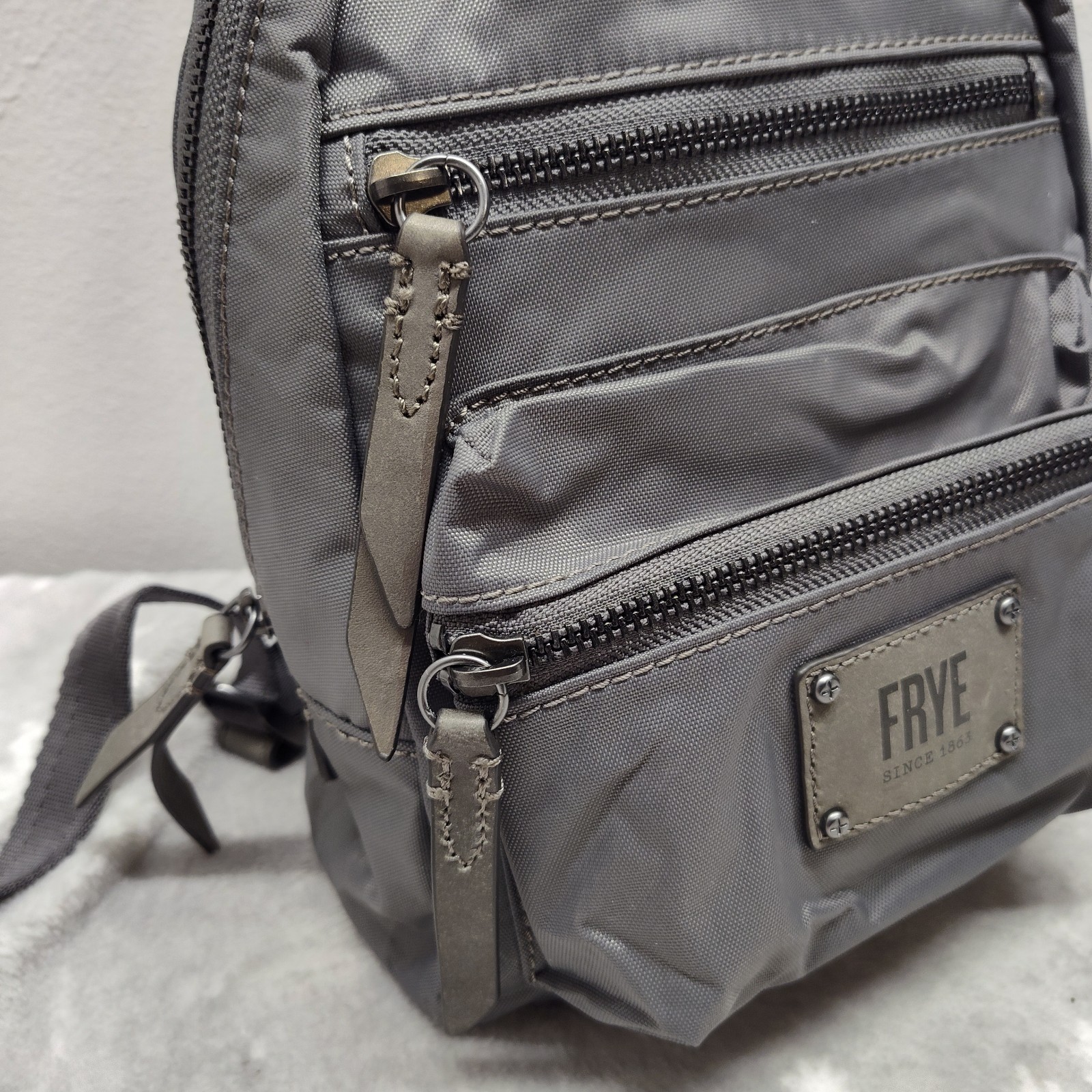 Frye Durable Nylon Mini Backpack With Leather Tri… - image 3