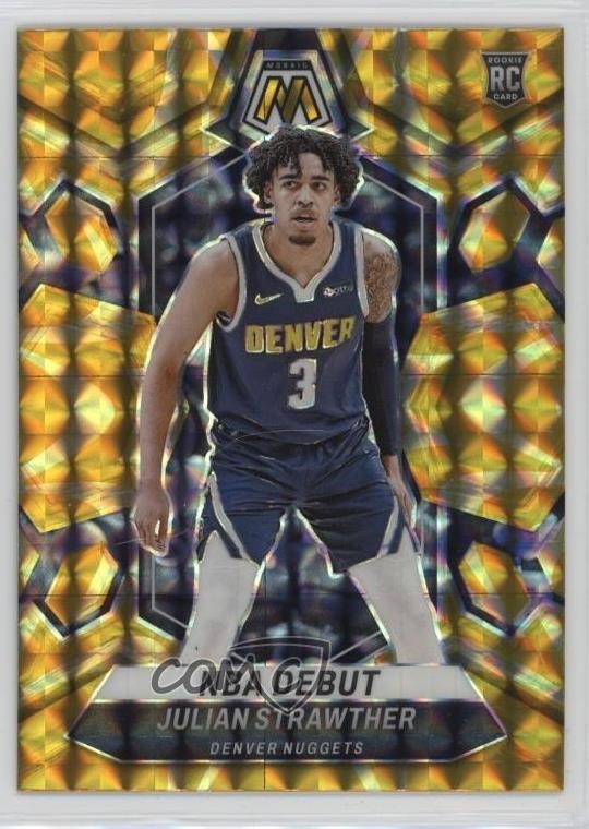 2023 Mosaic NBA Debut Reactive Yellow Prizm Julian Strawther #256 Rookie RC 19ko